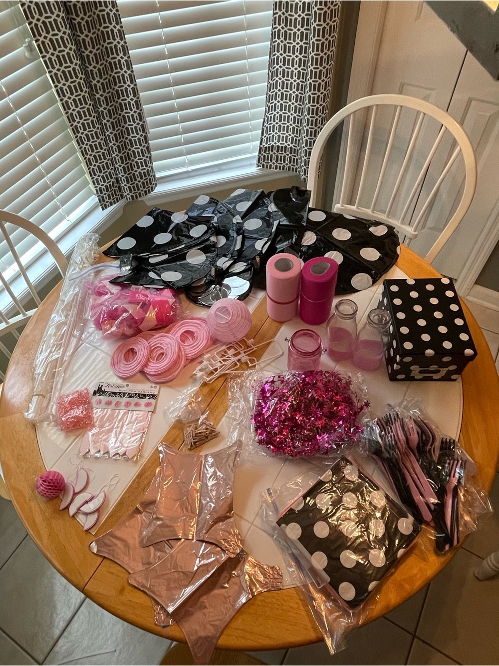 Pink and Black Polka Dot Party Supplies Bundle - Home Party Supplies